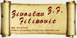 Živoslav Filipović vizit kartica